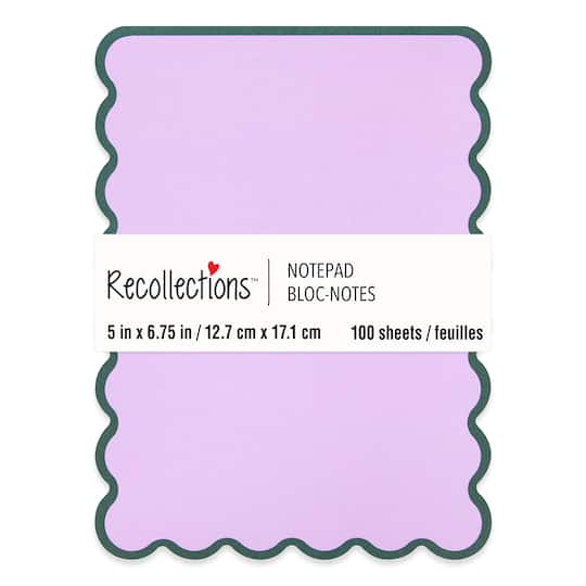 5" x 6.75" Scalloped Lavender List Notepad by Recollections™, 100 Sheets